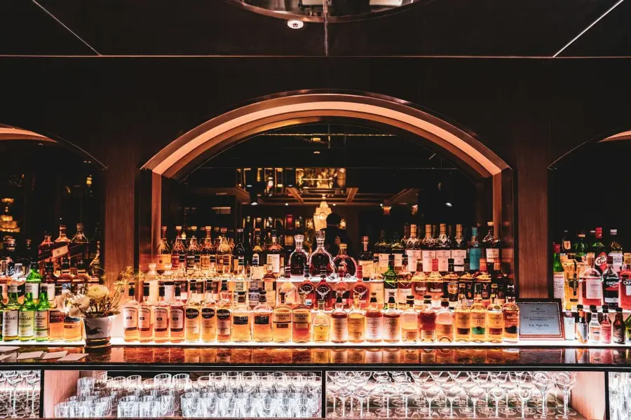 Shelves of bottles