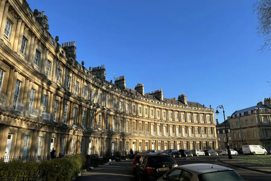 Historic curved stone buildings