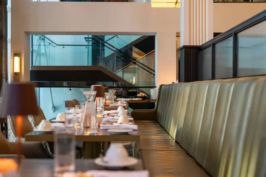 Restaurant with booth seating