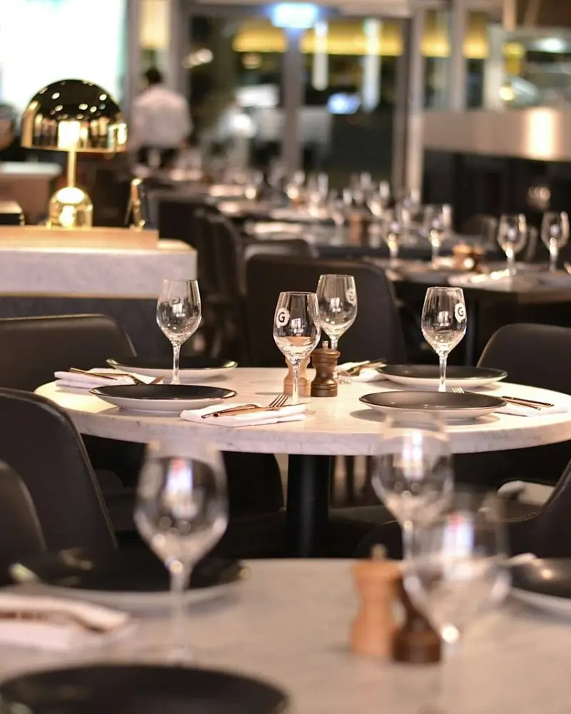 Tables set for dinner