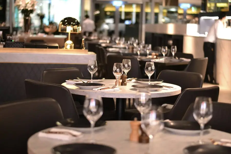 Tables set for dinner