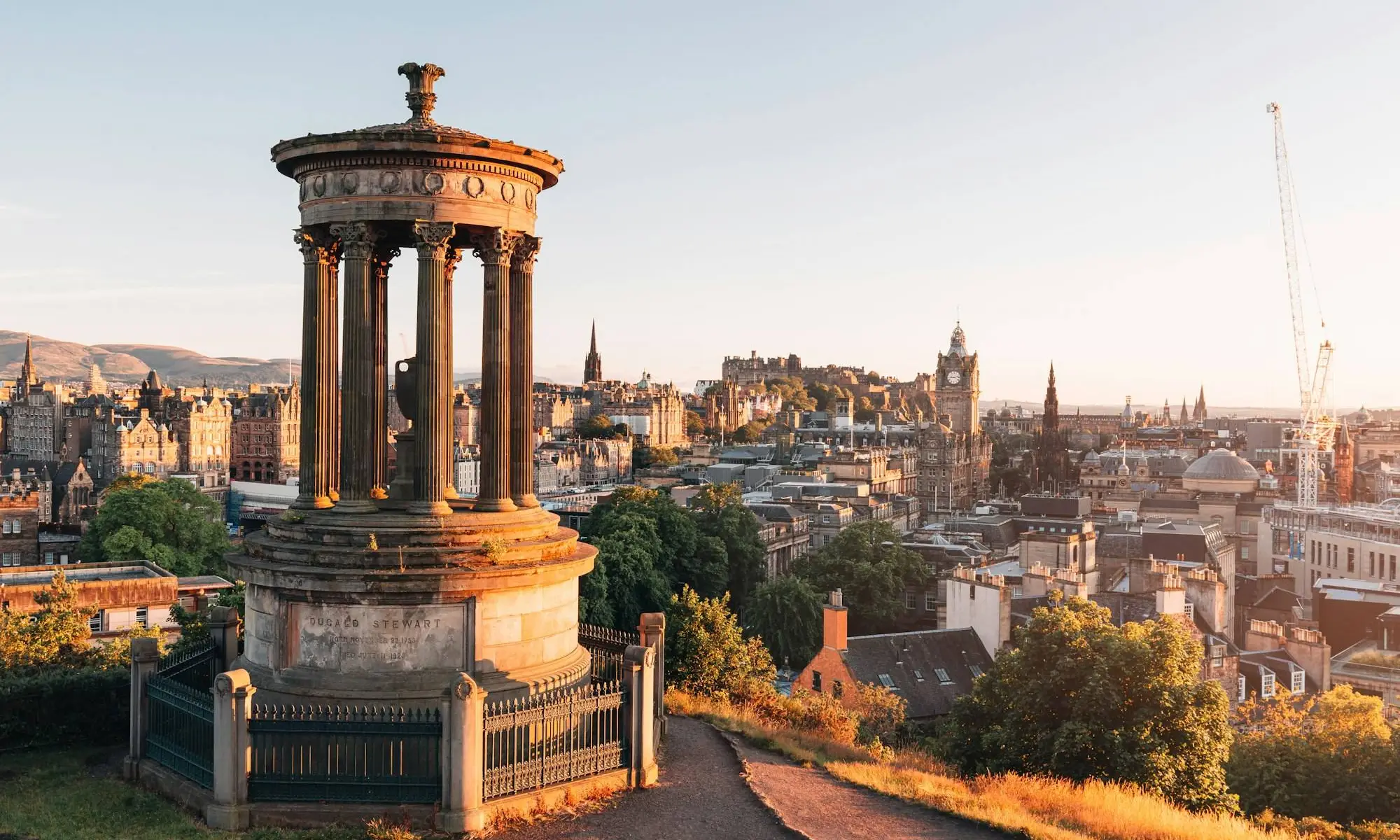 Monument overlooking the Edinburgh skyline