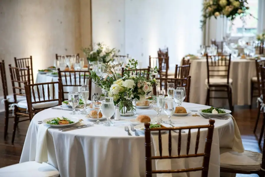 Table set for a formal dinner