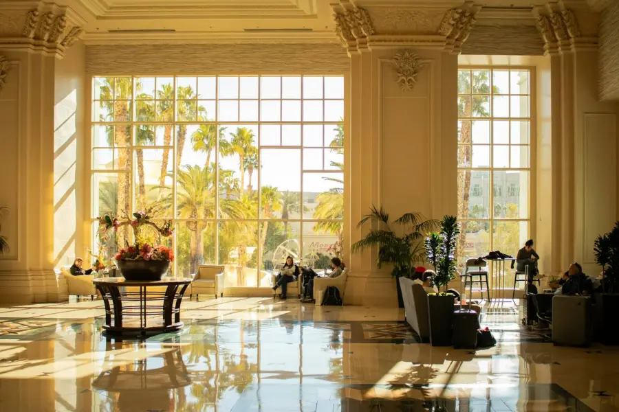 Elegant interior with an outdoor view