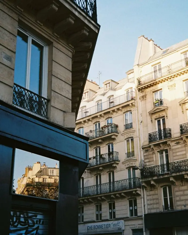 Parisian buildings with ornate balconies